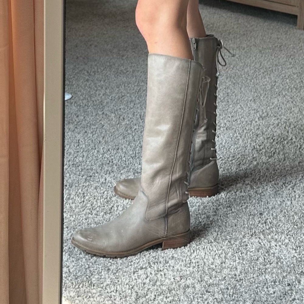 Sofft Sharnell Leather Tall Boots grey size 8 - Picture 3 of 15
